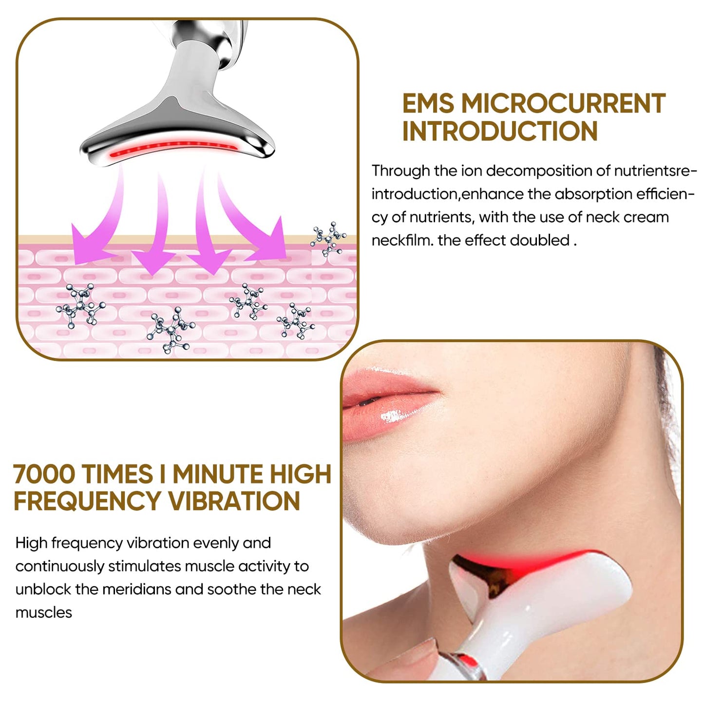 جهاز تدليك الوجه والرقبة بالإهتزاز